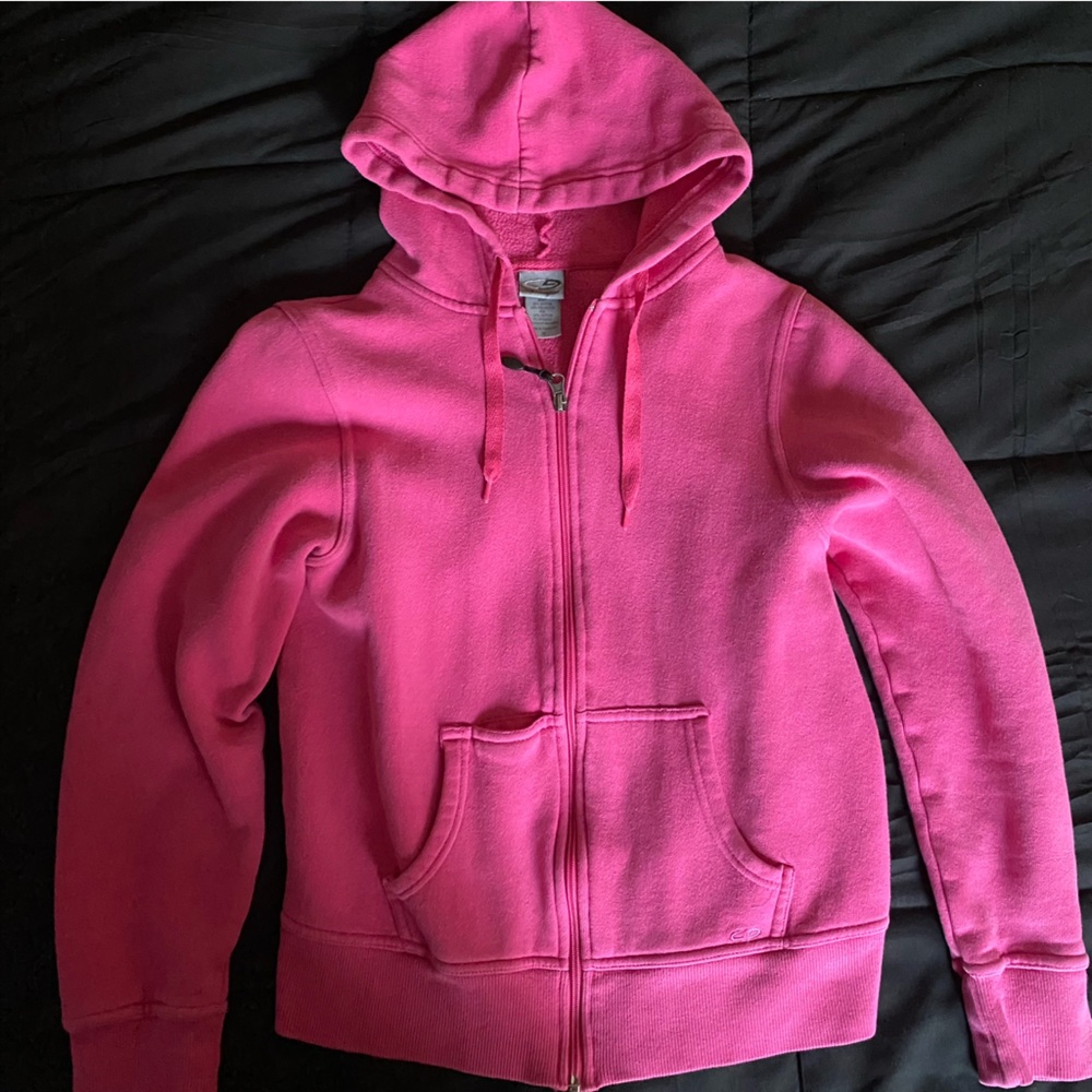 Bright Pink Zip-Up Hoodie